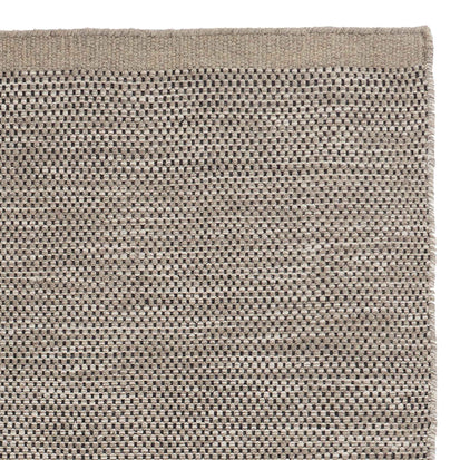 Wollteppich Kolong Graubraun-Melange & Schwarz & Eierschale, 100% Wolle