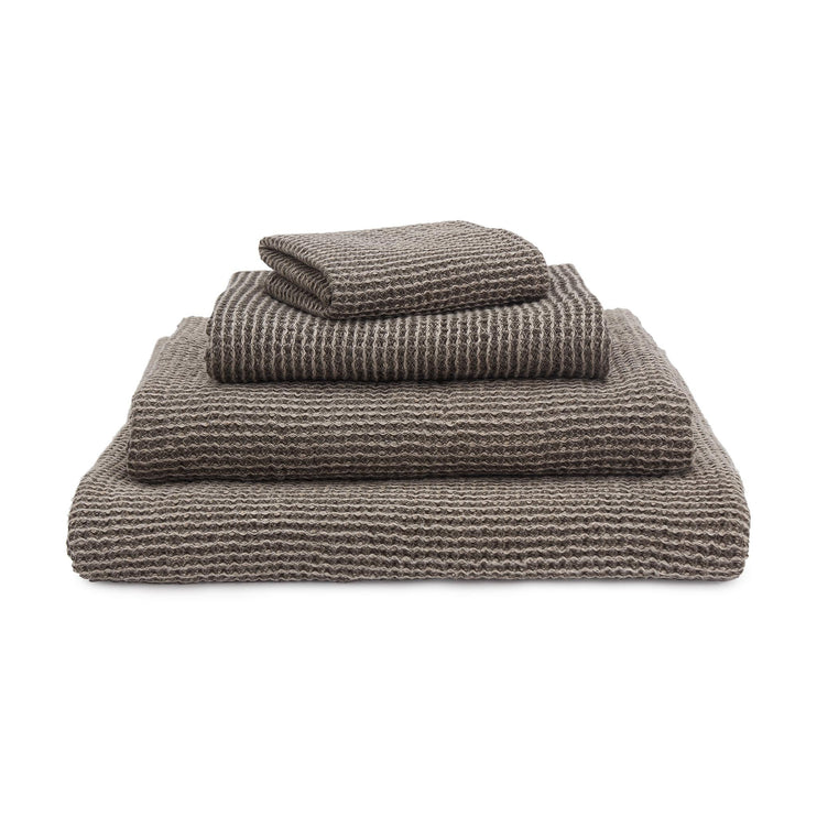 Handtuch Kotra Moosgrün & Natur, 50% Leinen & 50% Baumwolle