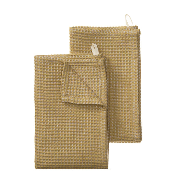 Geschirrtuch-Set Kotra [Leuchtendes Senfgelb & Natur]