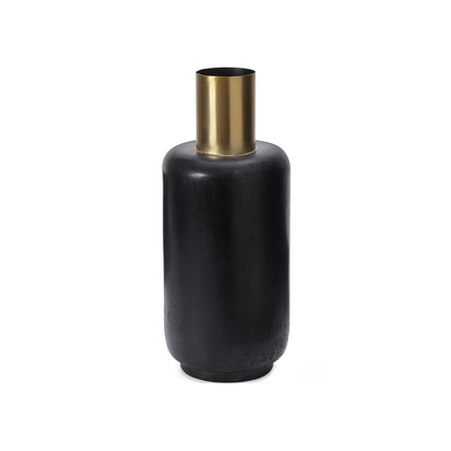 Vase Dapoli Schwarz & Messing, 100% Metall