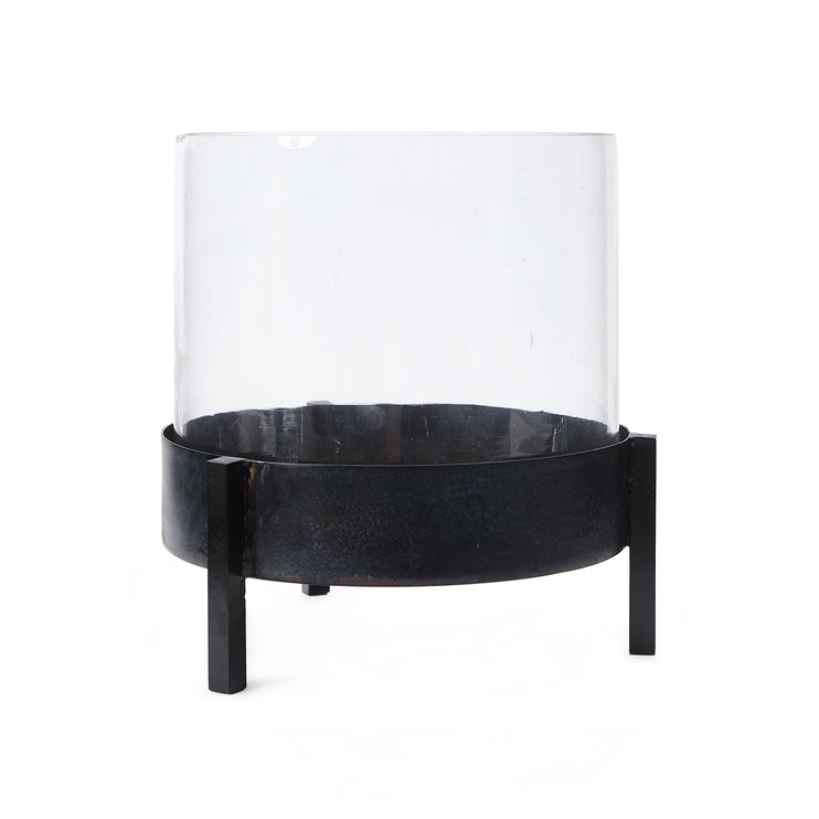Windlicht Ozar Schwarz, 100% Glas & 100% Metall | URBANARA Kerzen & Düfte