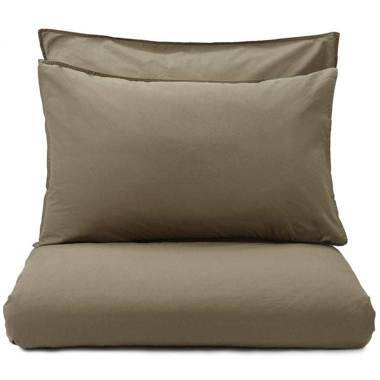 Bettdeckenbezug Luz, Olivgrün, 100% Baumwolle