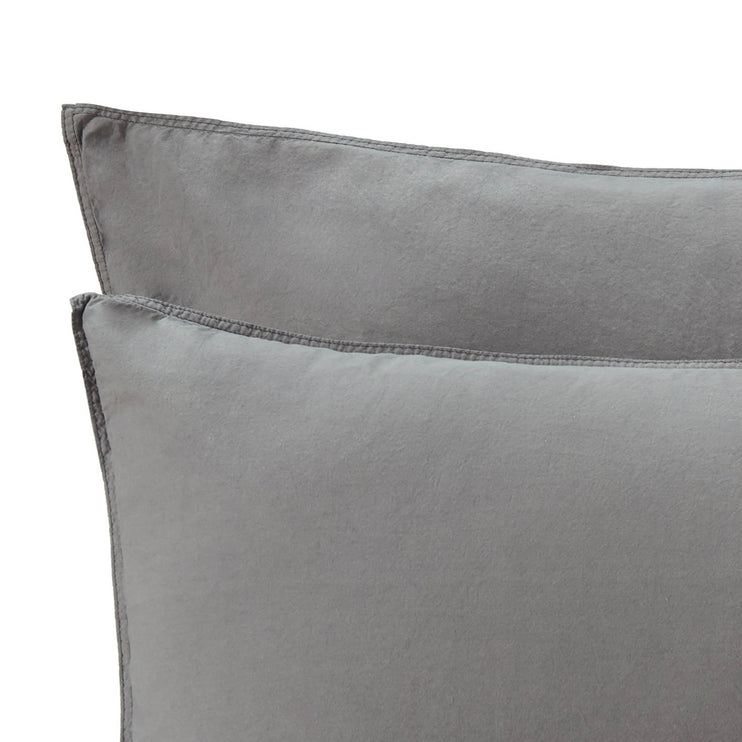 Luz Bed Linen charcoal, 100% cotton | URBANARA cotton bedding