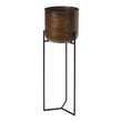 Pflanzenkorb Zaroli, Messing & Senfgelb, 100% Metall | URBANARA Wohnzimmer Accessoires