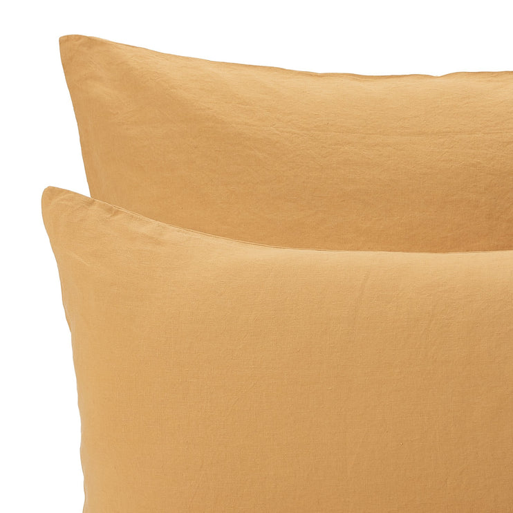 Mafalda Linen Bed Linen ochre, 100% linen | URBANARA linen bedding