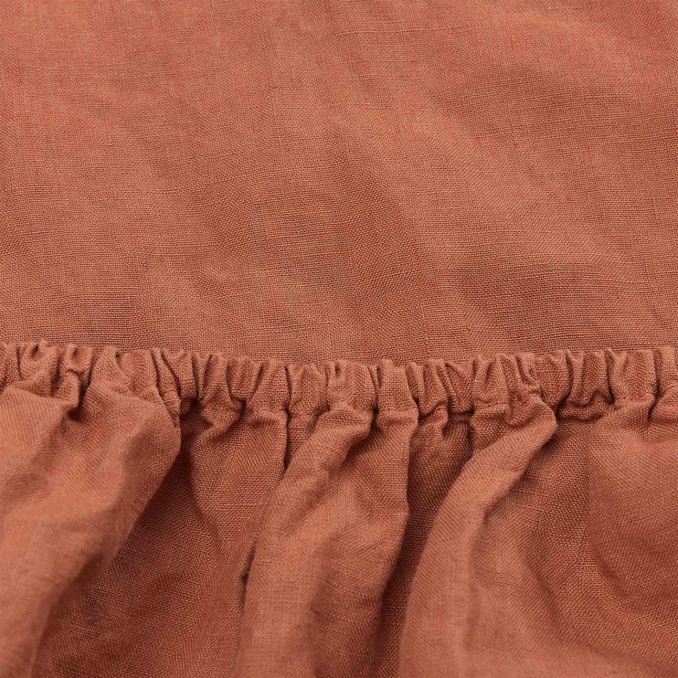 Mafalda Fitted Sheet terracotta, 100% linen | URBANARA fitted sheets