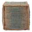 Majra pouf, natural & green grey, 80% jute & 20% cotton