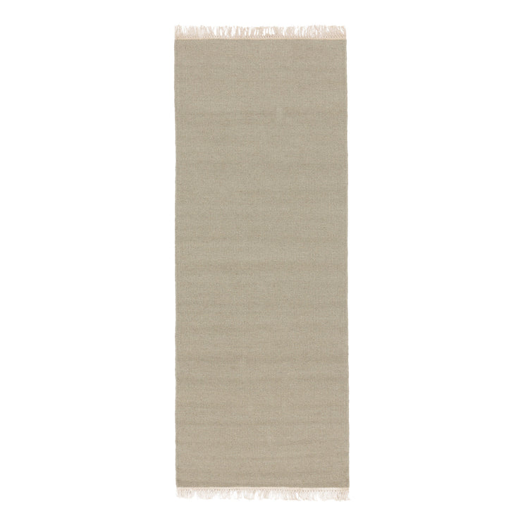 Manu runner, light green grey, 100% new wool & 100% cotton | URBANARA runners