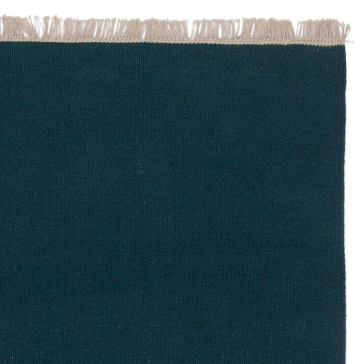 Manu rug, teal, 50% new wool & 50% cotton