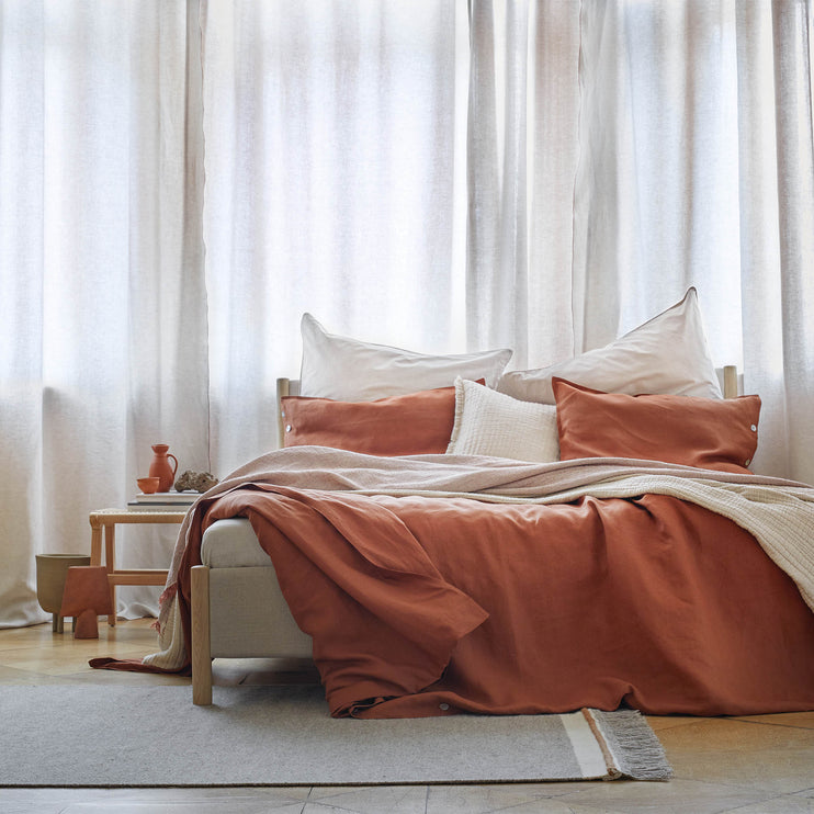 Leinen-Vorhänge Sines [Natur & Kastanie]