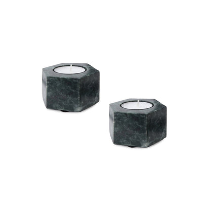 Nanda candle holder, green, 100% marble
