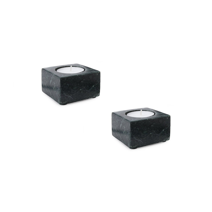 Nanda candle holder, green, 100% marble