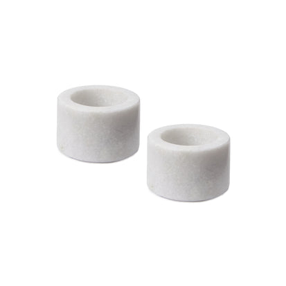 Nanda candle holder, white, 100% marble | URBANARA candles & scents