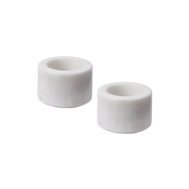 Nanda candle holder, white, 100% marble | URBANARA candles & scents
