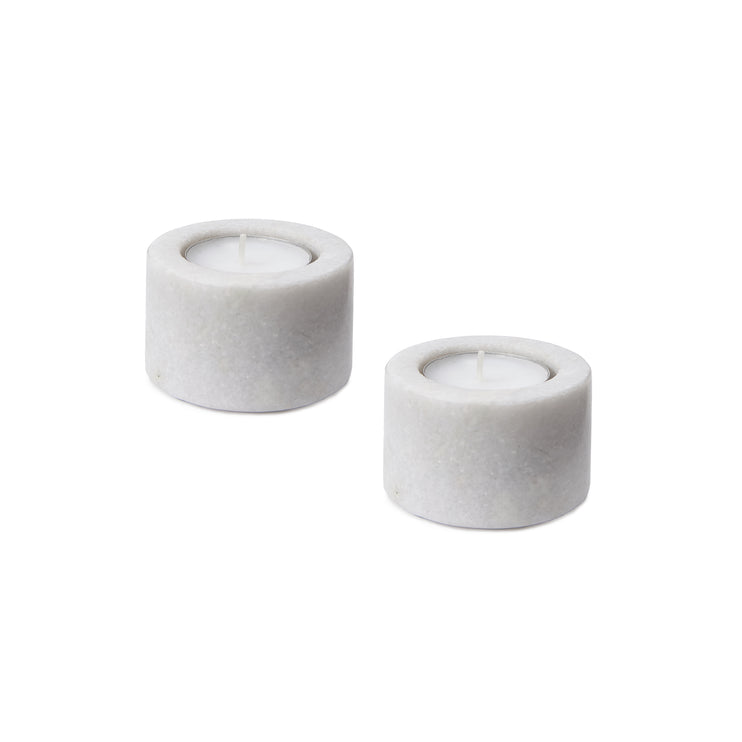 Nanda candle holder, white, 100% marble
