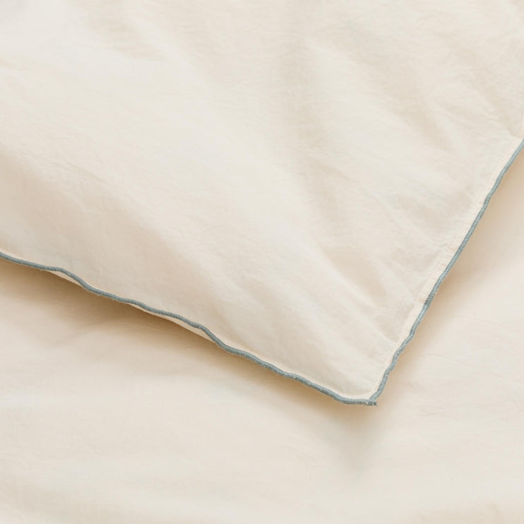 Perkal-Kinderbettwäsche-Set Narini [Natur & Graugrün]