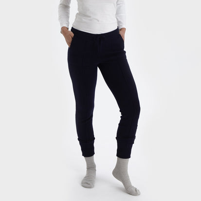 Nora joggers, midnight blue, 50% cashmere wool & 50% wool