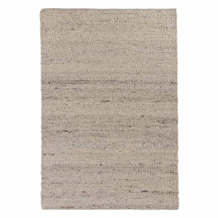Nunja Rug cream melange & brown melange, 70% wool & 30% jute | URBANARA wool rugs