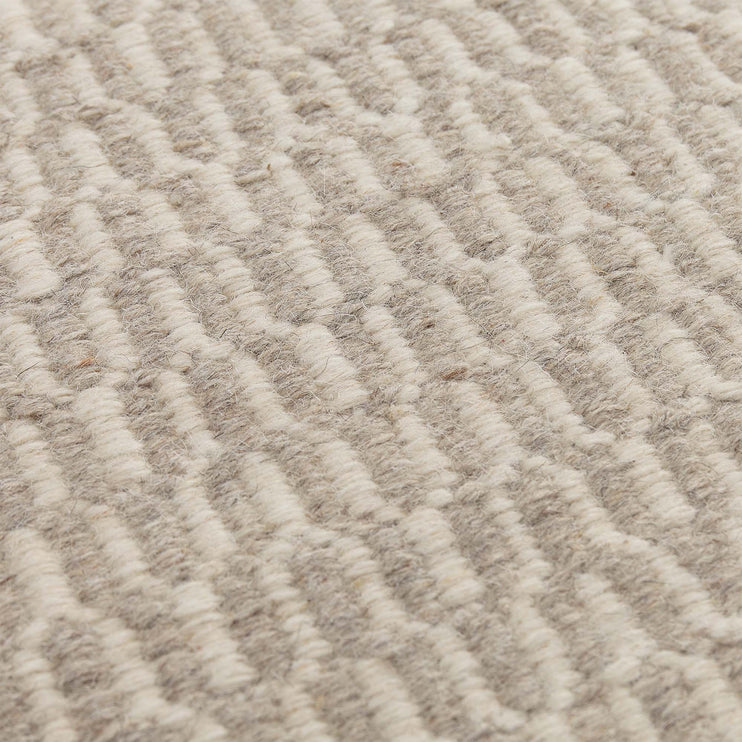 Overod Runner light grey & off-white, 100% new wool & 100% cotton | High quality homewares