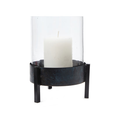 Ozar Windlight Candle Holder black, 100% glass & 100% metal