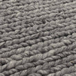 Palama rug, grey melange, 50% wool & 50% viscose | URBANARA wool rugs