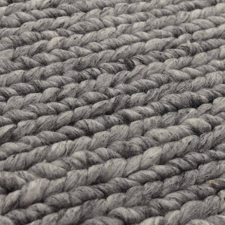 Palama rug, grey melange, 50% wool & 50% viscose | URBANARA wool rugs
