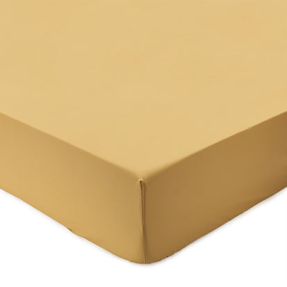 Perpignan Fitted Sheet mustard, 100% cotton