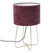 Tischlampe Posal, Messing & Aubergine, 100% Metall & 100% Samt | URBANARA Tischleuchten