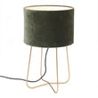 Tischlampe Posal, Messing & Moosgrün, 100% Metall & 100% Samt