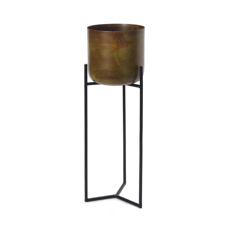 Pflanzenkorb Zaroli, Messing & Senfgelb, 100% Metall | Hochwertige Wohnaccessoires