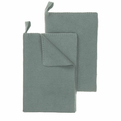 Safara Tea Towel Set green grey, 100% cotton