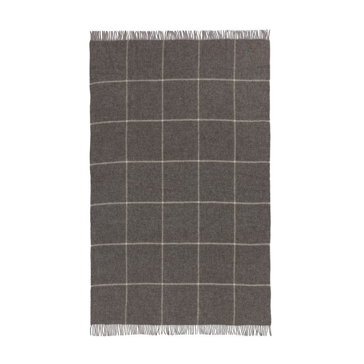 Saldus Wool Blanket grey & cream, 100% new wool | URBANARA wool blankets