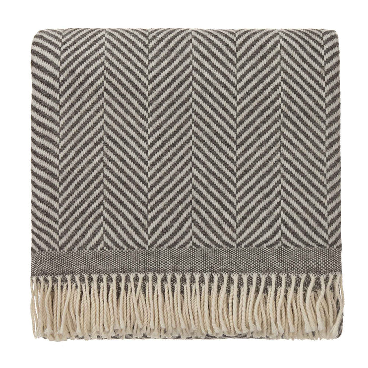 Salla blanket, grey & cream, 100% new wool