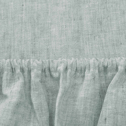 Sameiro Linen Fitted Sheet in green grey | Home & Living inspiration | URBANARA