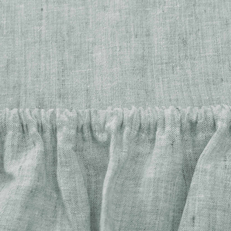 Sameiro Linen Fitted Sheet in green grey | Home & Living inspiration | URBANARA