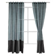 Saveli Curtain Set light green grey & green grey, 100% linen