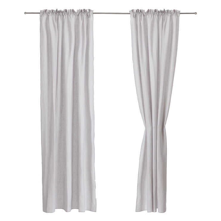 Leinen-Vorhänge Sines [Hellgrau & Salbeigrün]