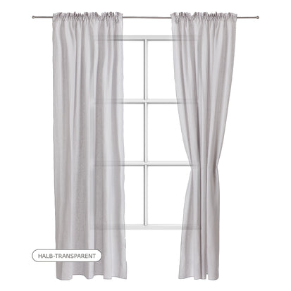 Leinen-Vorhänge Sines [Hellgrau & Salbeigrün]