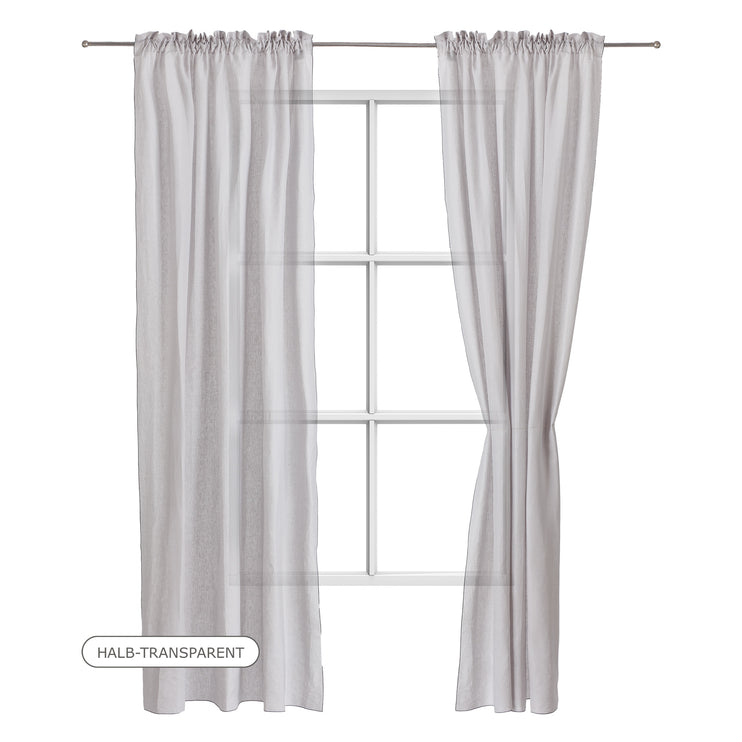 Leinen-Vorhänge Sines [Hellgrau & Salbeigrün]