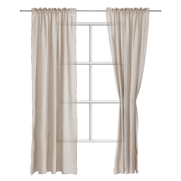 Leinen-Vorhänge Sines [Natur & Kastanie]