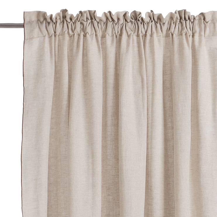 Leinen-Vorhänge Sines [Natur & Kastanie]