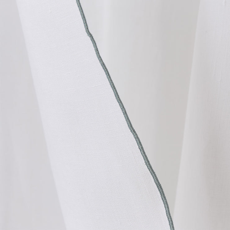 Leinen-Vorhänge Sines [Weiß & Helles Graublau]