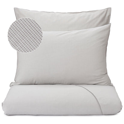 Kissenbezug Sousa Hellgrau & Weiß, 100% Baumwolle