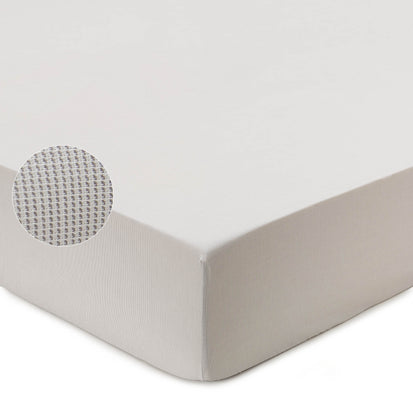 Spannbettlaken Sousa Hellgrau & Weiß, 100% Baumwolle