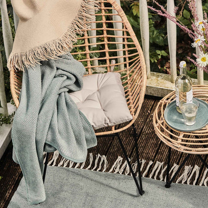 Alvor Blanket in green grey & silver grey | Home & Living inspiration | URBANARA