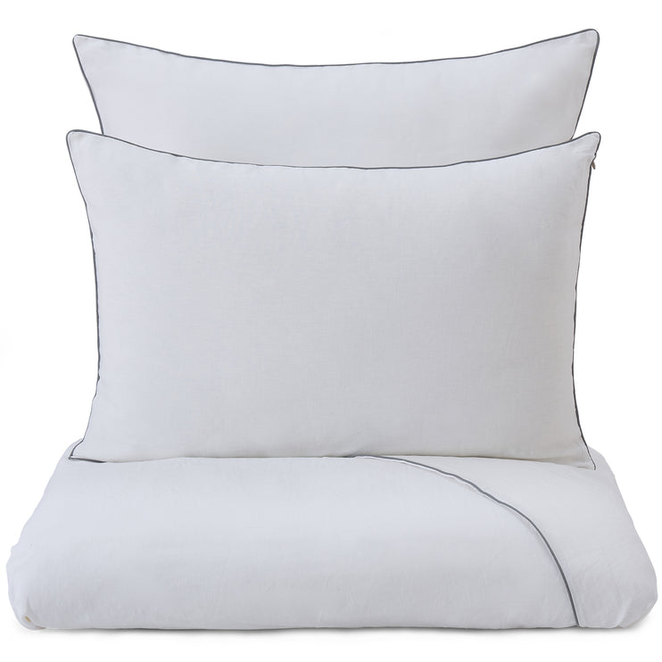 Tercia Bed Linen white & charcoal, 100% linen