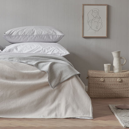 Laussa Blanket in light grey melange & charcoal | Home & Living inspiration | URBANARA