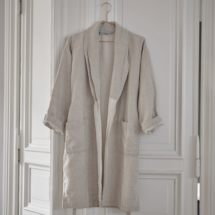 Antero Bathrobe natural, 55% cotton & 45% linen | URBANARA bathrobes