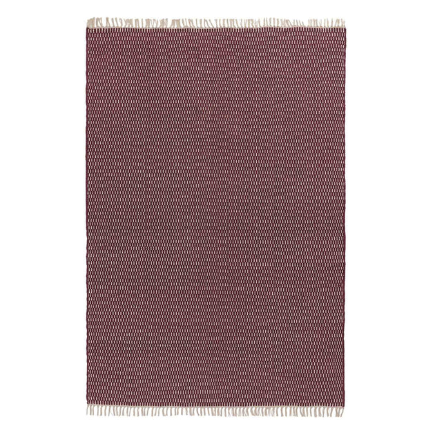 Upani rug, bordeaux red & natural, 100% cotton | URBANARA cotton rugs