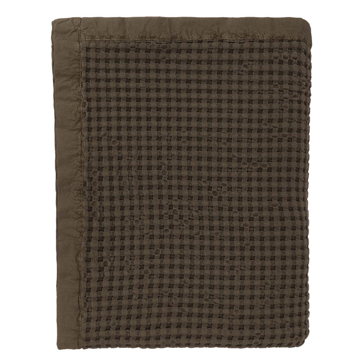 Veiros Sao bedspread, moss green, 100% cotton